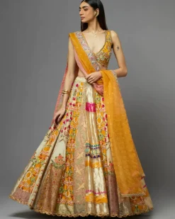 Multicolor Panel Lehenga Set