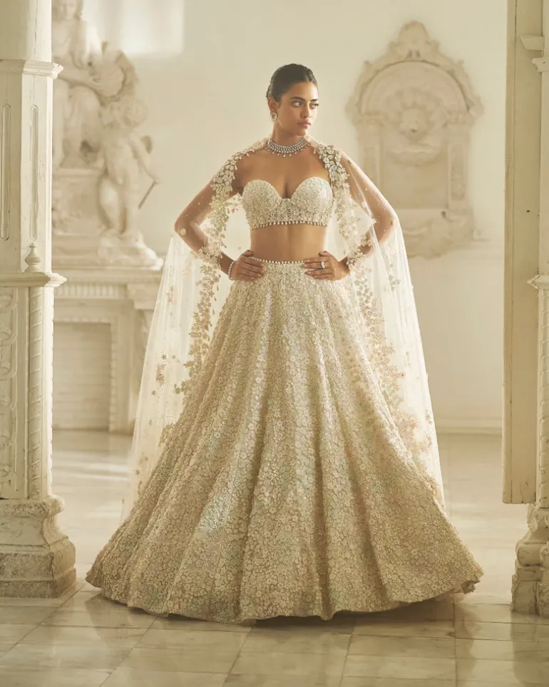 Multi-Colored Three-Dimensional Lehenga Set