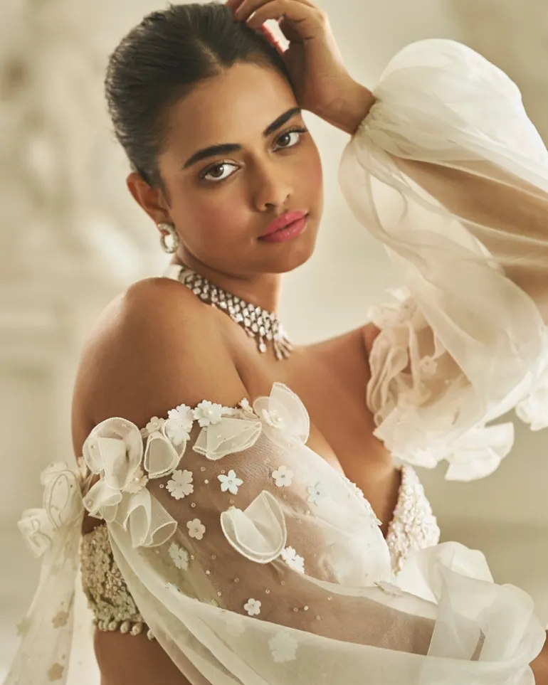 Multi-Colored Three-Dimensional Lehenga Set