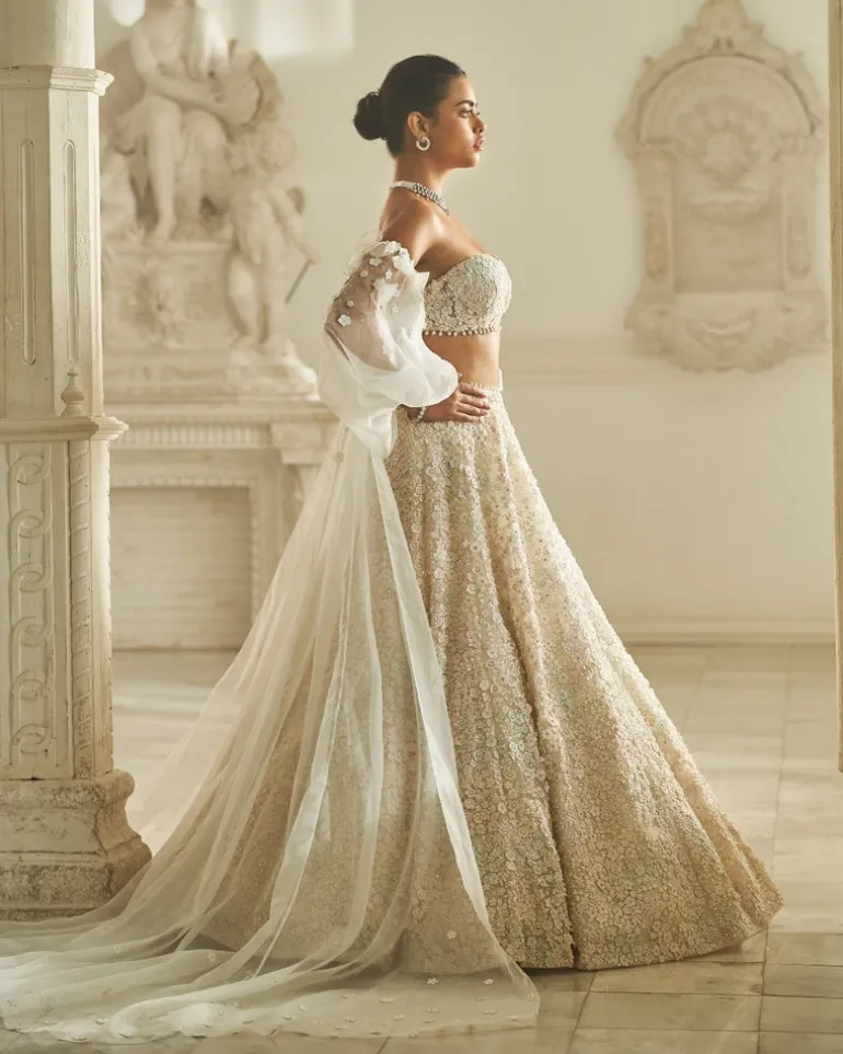 Multi-Colored Three-Dimensional Lehenga Set