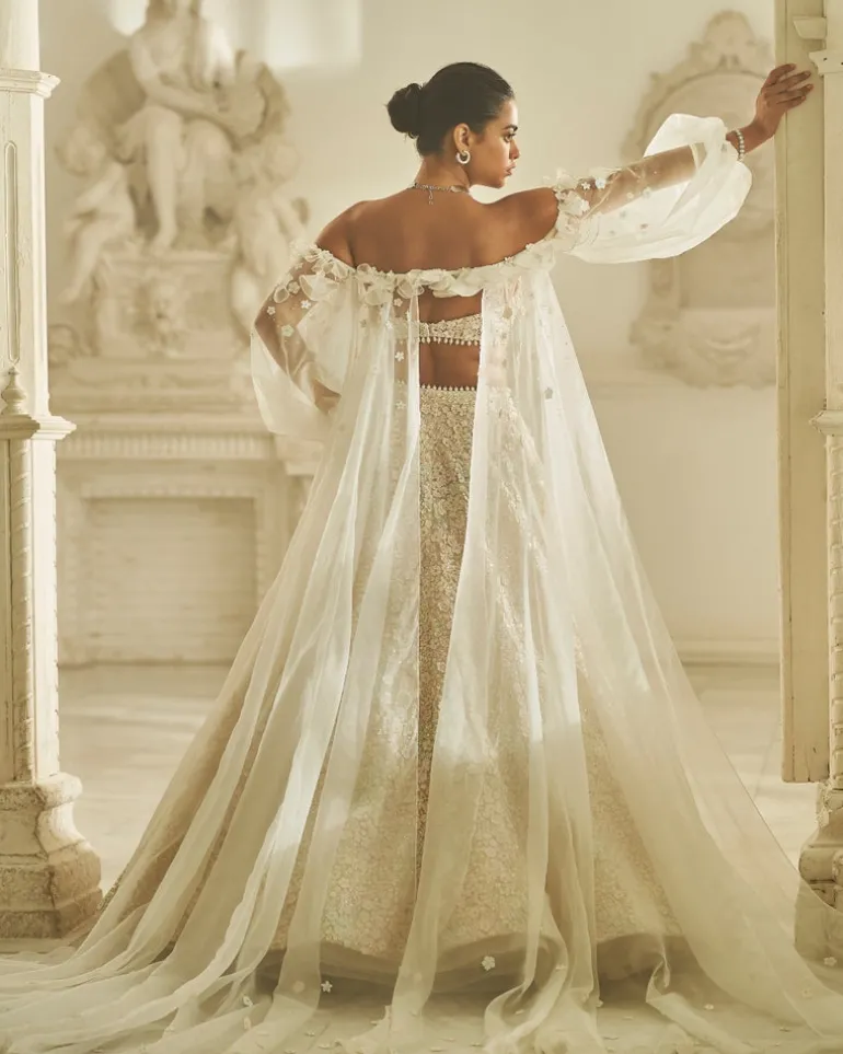 Multi-Colored Three-Dimensional Lehenga Set