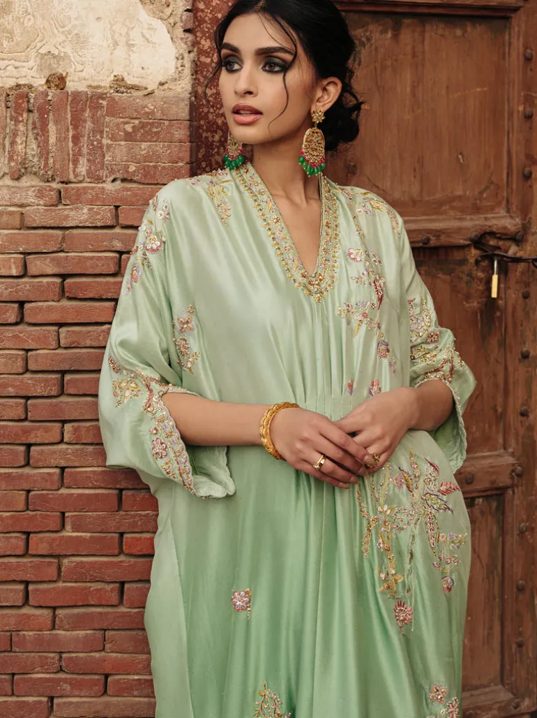 Multi-Hued Resham Kaftan