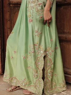 Multi-Hued Resham Kaftan