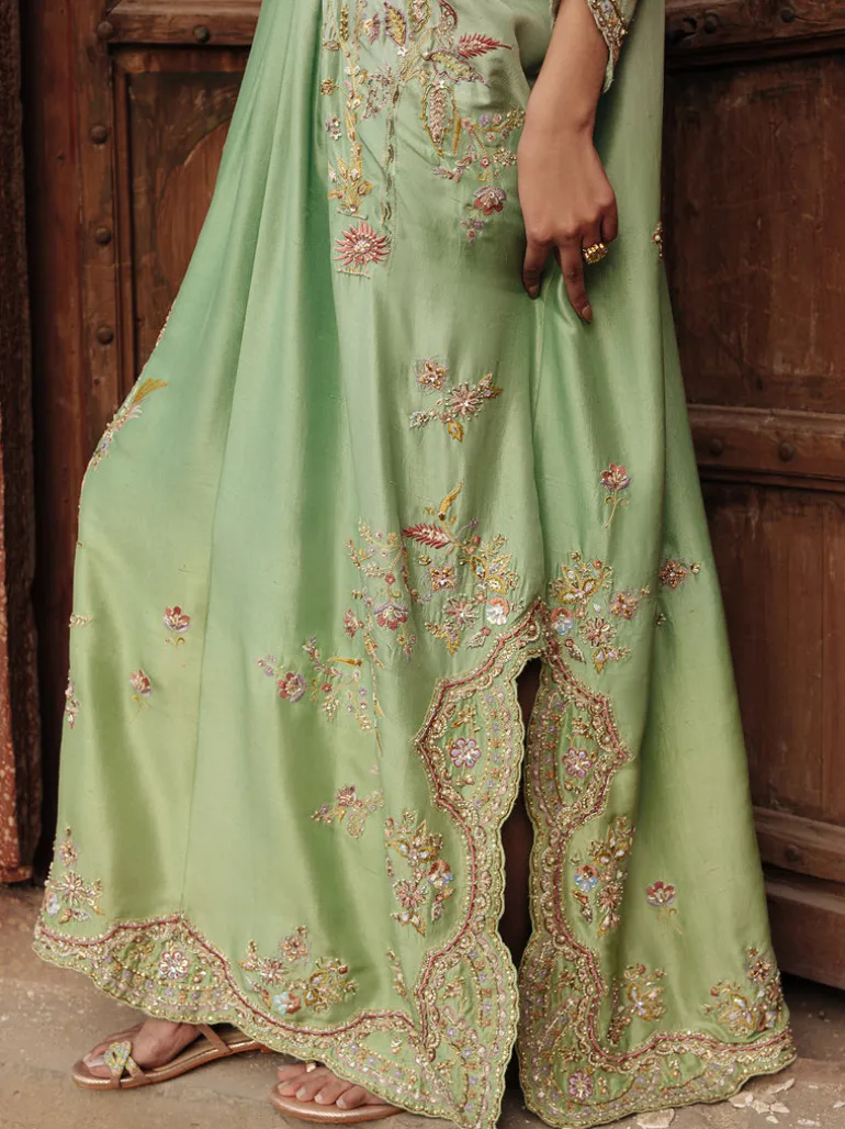 Multi-Hued Resham Kaftan