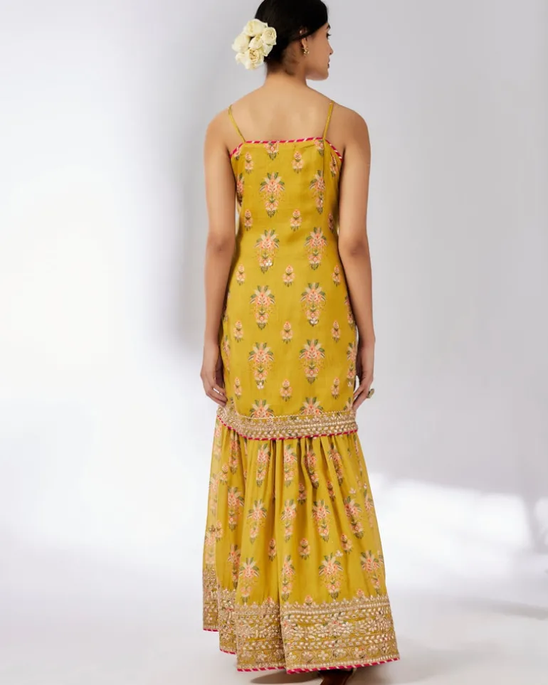 Mustard Advika Strappy Gharara Set