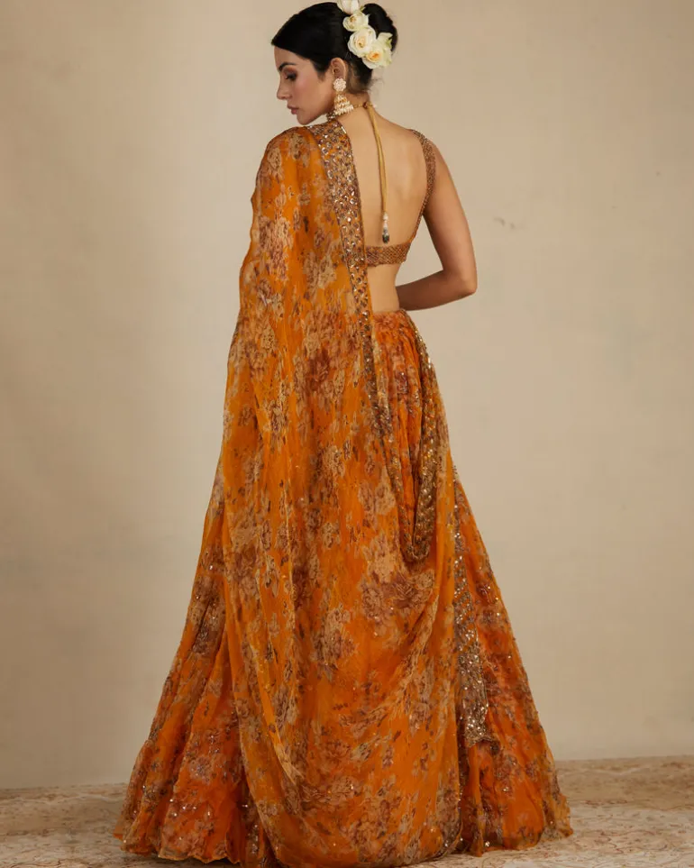Mustard Floral Lehenga Set