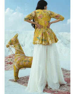 Mustard Peplum and Palazzo Set