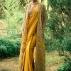 Mustard Sari And Jacket Set