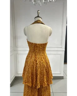 Mustard Short Anarkali Set
