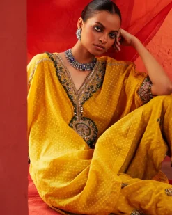 Mustard Short Kurta Set