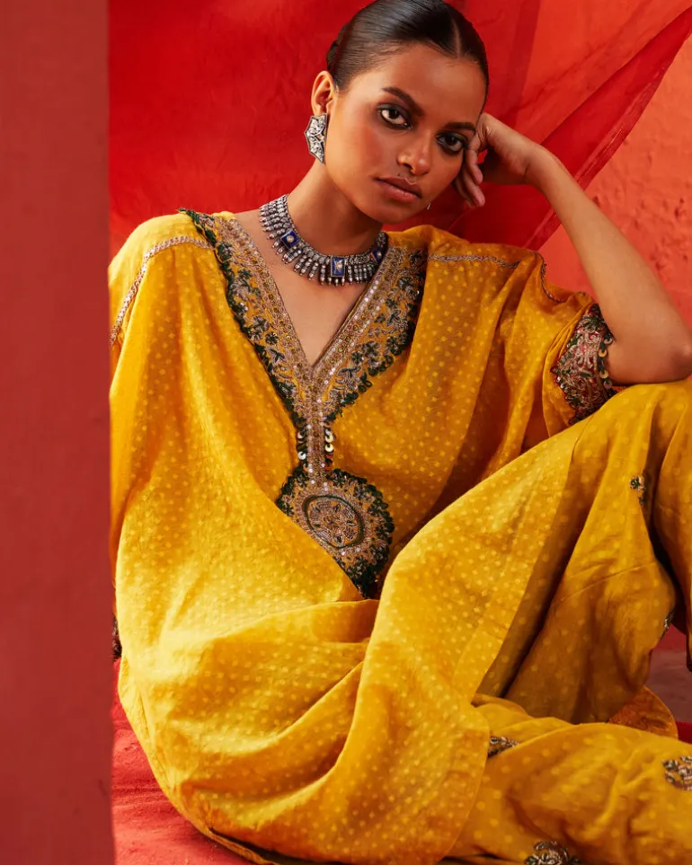 Mustard Short Kurta Set