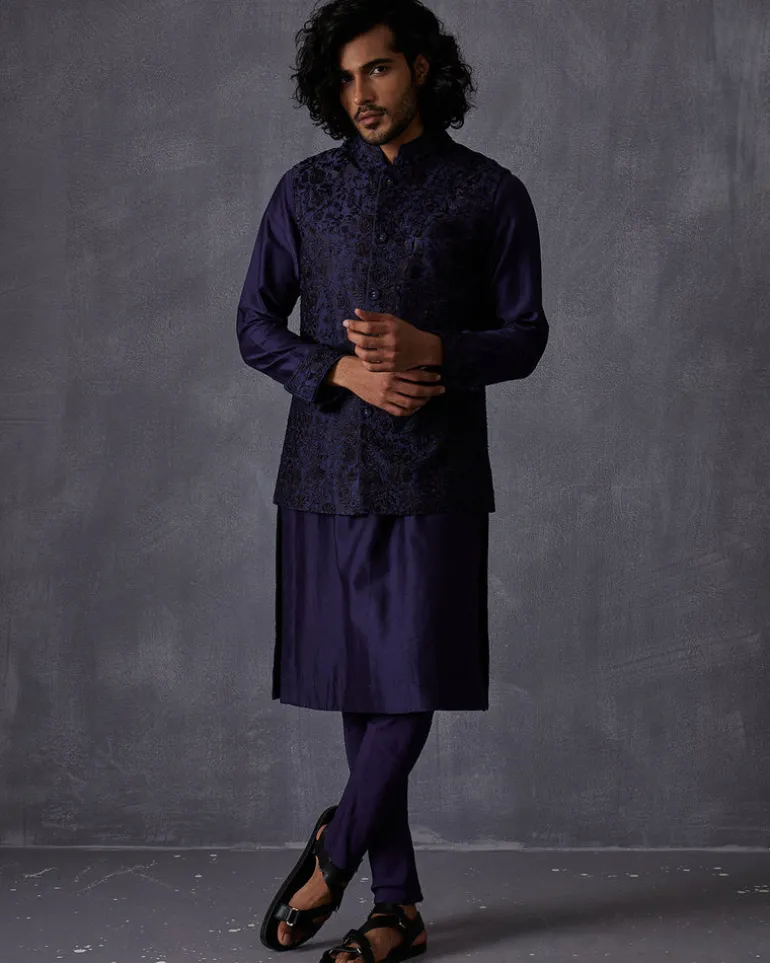 Navy Bageecha Kurta Set | Sample Sale