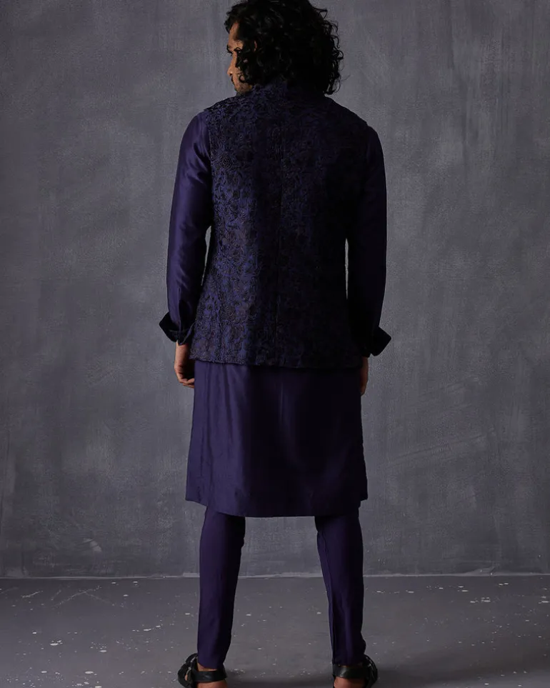 Navy Bageecha Kurta Set | Sample Sale