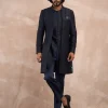 Navy Black Delicate Kairos Lupi Button Kurta Set