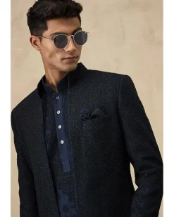 Navy Blue Double Shaded Kurta Set