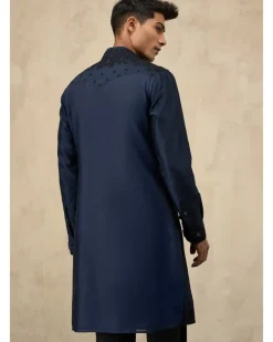 Navy Blue Double Shaded Kurta Set