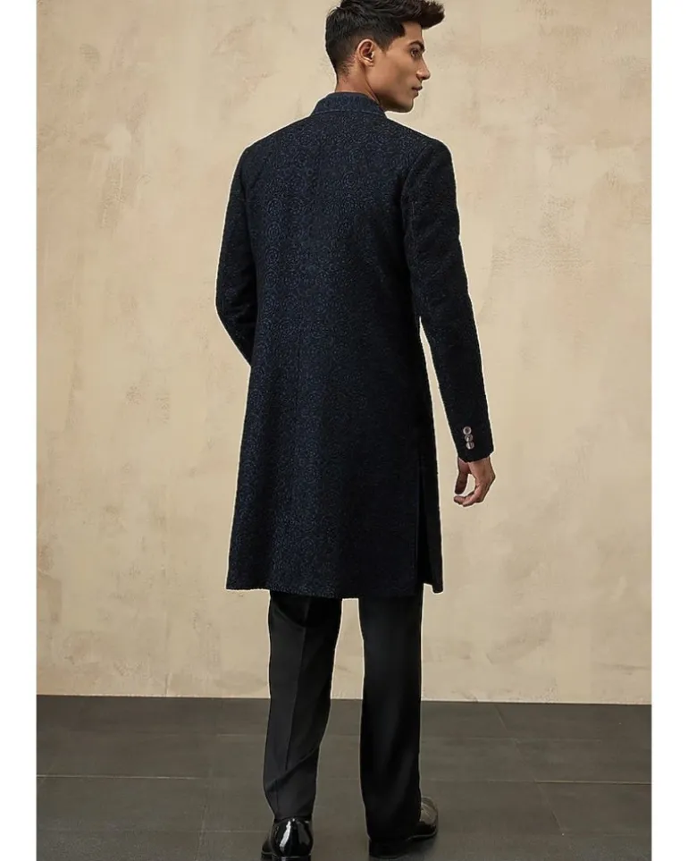 Navy Blue Double Shaded Kurta Set