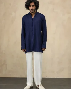 Navy Blue Inara Aari Kurta Set