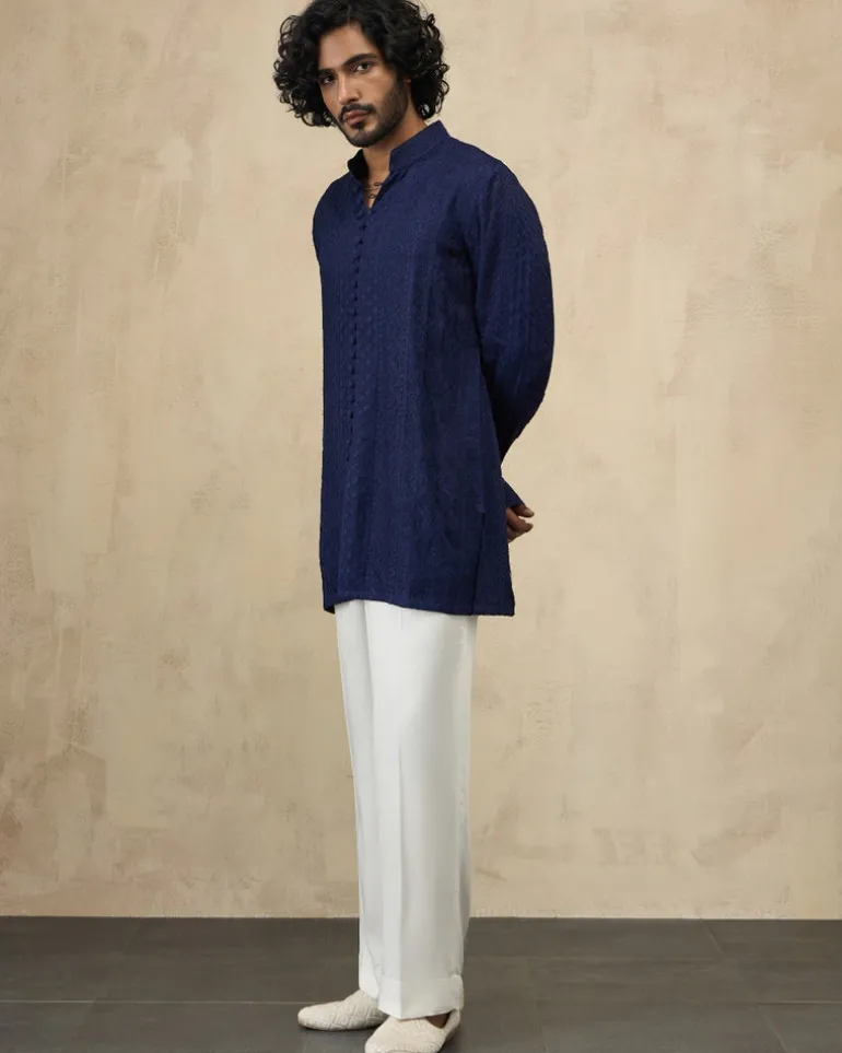 Navy Blue Inara Aari Kurta Set