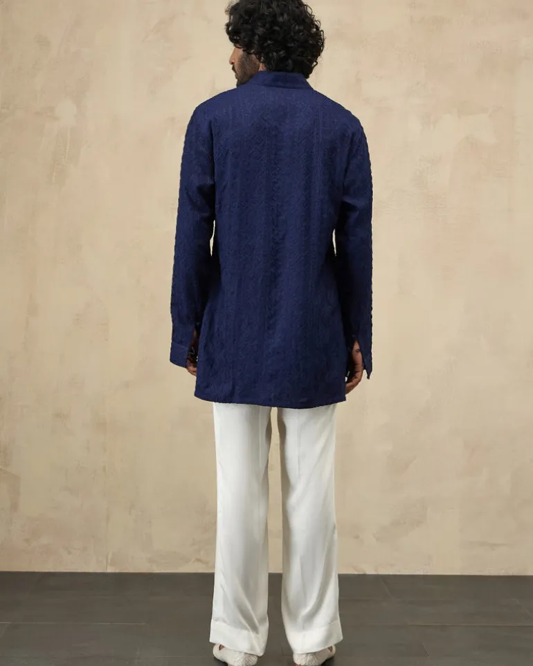 Navy Blue Inara Aari Kurta Set