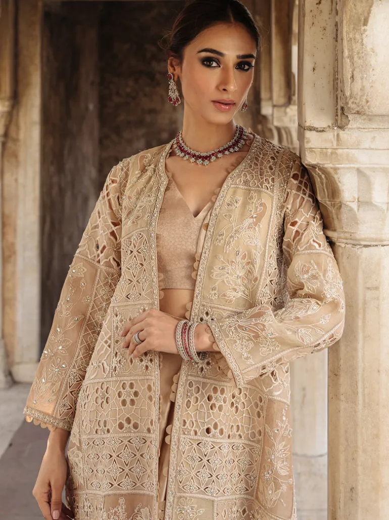 Nikhar Borgia Coat Sari Set