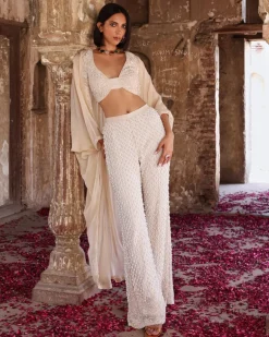 Niveda Embellished Cape Set