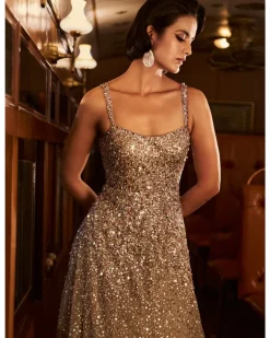 Nude Crystal Gown