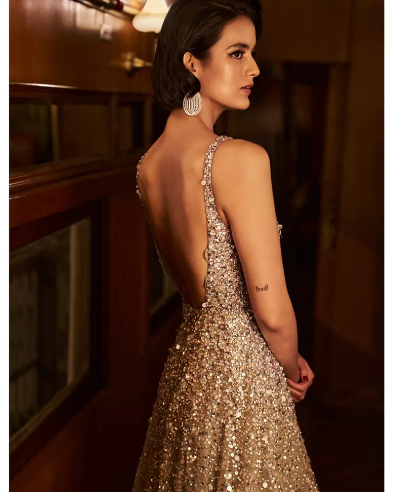 Nude Crystal Gown