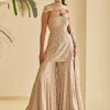 Nude Mirror Work Sharara Set