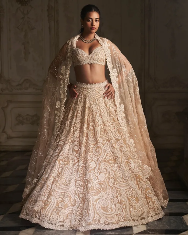 Nude Paisley Lehenga Set