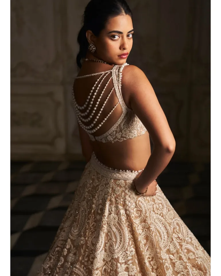 Nude Paisley Lehenga Set