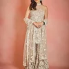 Nude Three-Dimensional Sharara Set