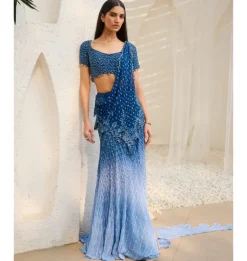 Ocean Whisper Drape Sari Set
