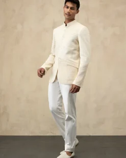 Off White Inara Bandhgala Set