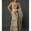 Off-White Embroidered Choli And Skirt Set