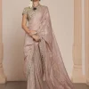 Old Rose Silk Tissue Sari Set