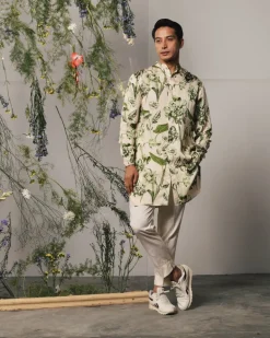 Olive Brava Kurta & Pajama Bandi Set