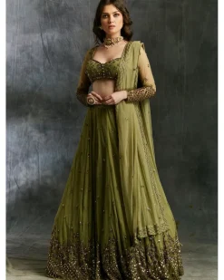 Olive Green Lehenga Set