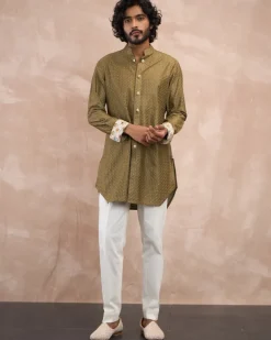 Olive Inara Motif Foe & Sb Kurta Set