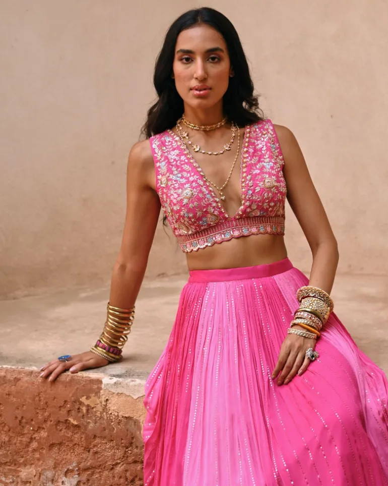 Ombré Meadow Lehenga Set