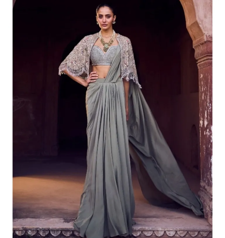 Parul Pre-Draped Sari Set