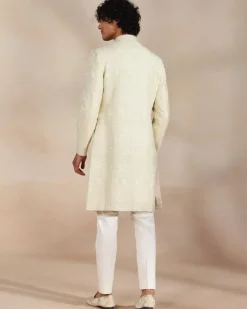 Pastel Green Embroidered Sherwani Set