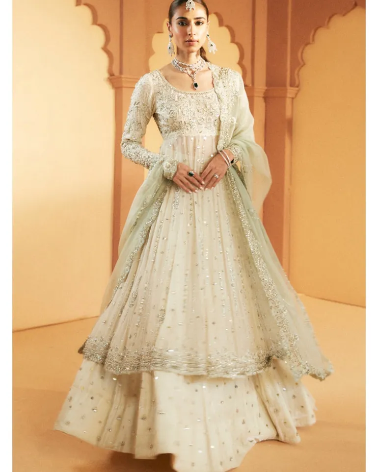 Pastel Pishwas Lehenga Set