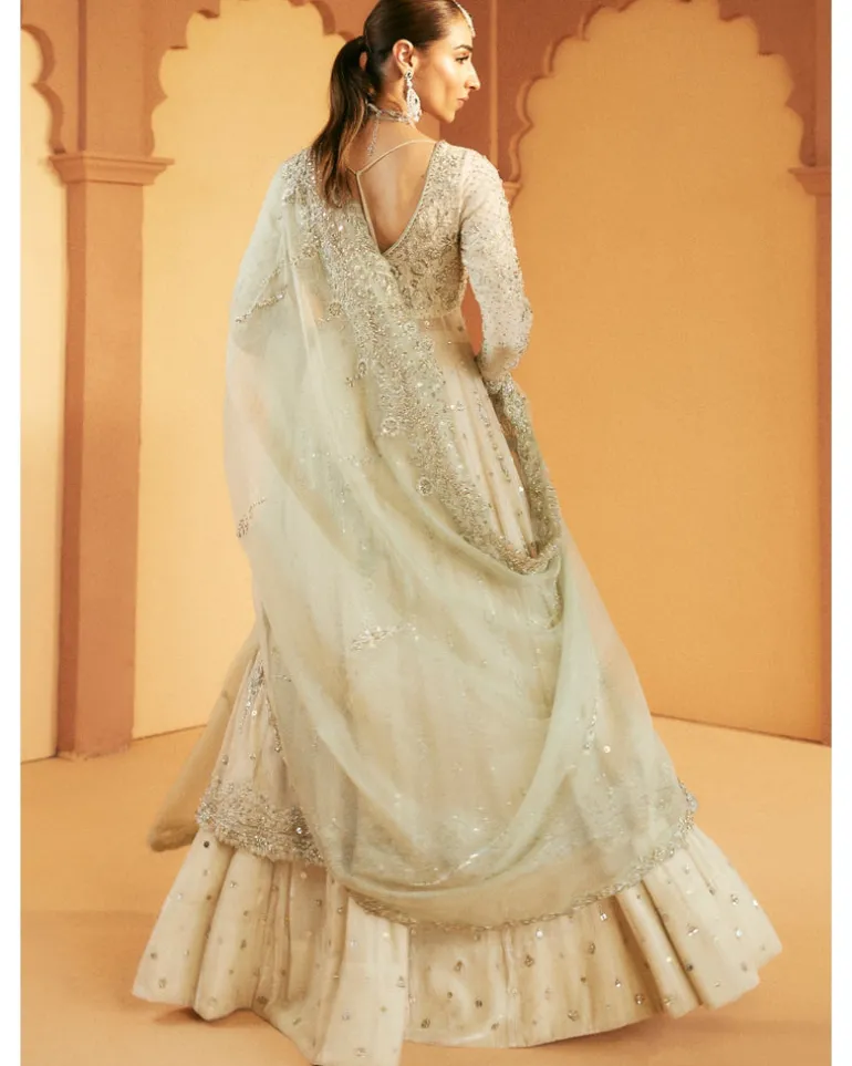 Pastel Pishwas Lehenga Set