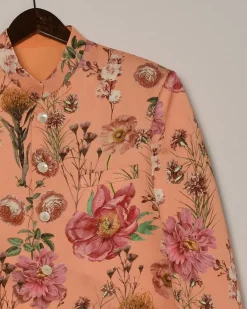 Peach Roma Bandhgala
