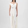 Pearl Structured Mineral Jersey Plisse Gown