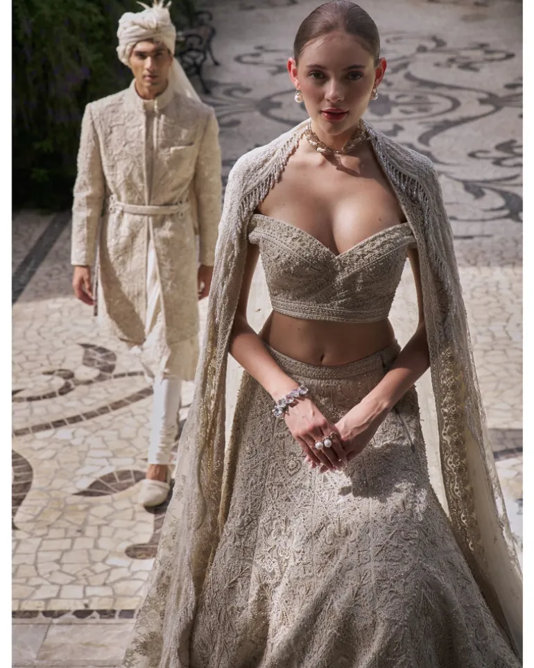 Pebble White Lehenga Set