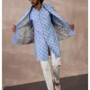 Persian Violet Kairos Front Open Degut Nehru Jacket Set