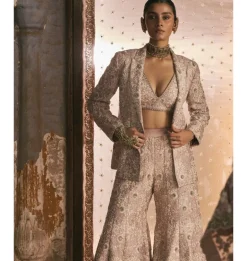 Pink Dori Work Jacket And Sharara Set