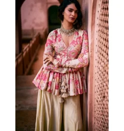 Pink Modern Peplum Set